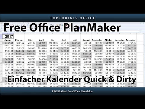 Einfachen Kalender erstellen Quick & Dirty (Free Office PlanMaker)