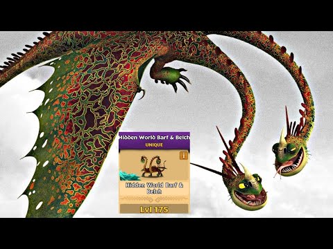 Barf & Belch Max Level 175 Titan Mode - Unique Hideous Zippleback - Dragons:Rise of Berk