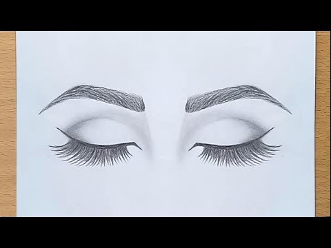 How to draw Closed Eyes for beginners.... step by step