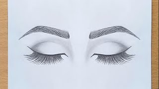 How to draw Closed Eyes for beginners.... step by step