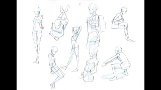 【初心者必見】マネして描くだけで素体がうまくなる、今日の簡単クロッキー【全身の描き方】