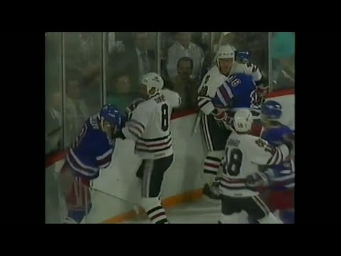 Rangers - Blackhawks rough stuff 10/6/88