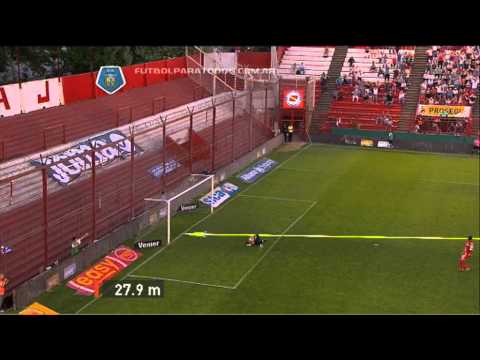 Gol Villalva con ayuda de la tecnología. Argentinos 1 -Estudiantes 0. Fecha 12. Fútbol Para Todos.