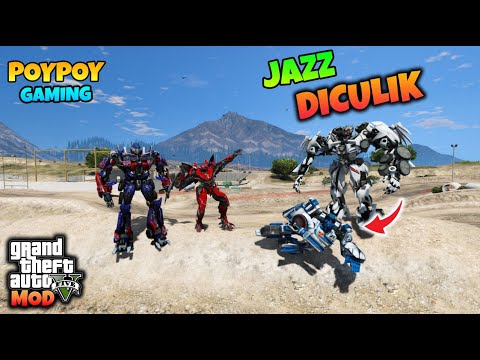 TRANSFORMER OPTIMUS PRIME DAN DINO MENYELAMATKAN JAZZ DARI SOUNDWAVE - GTA 5 MOD TRANSFORMER