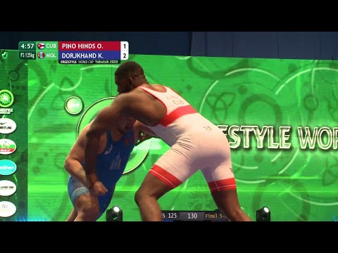 Final 5-6 FS - 125 kg: O. PINO HINDS (CUB) v. K. DORJKHAND (MGL)