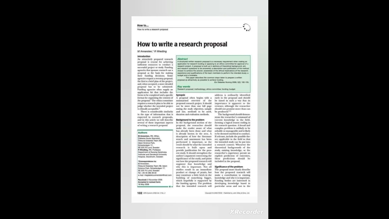 How to Write a Research Proposal