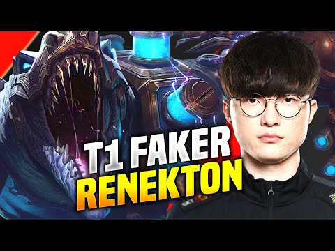 FAKER CHILLING WITH RENEKTON! - T1 Faker Plays Renekton Top vs Akali | KR SoloQ Patch 10.19