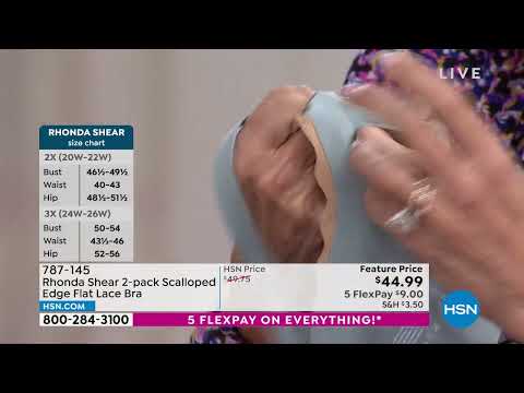 Rhonda Shear 2pack Scalloped Edge Flat Lace Bra