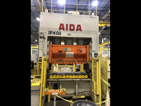 200 ton Aida PDA-20M Used Straight Side Mechanical Metal Stamping Press For Sale, Under Power!