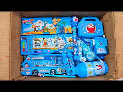 Unboxing Cute Doraemon Stationery📚, Pouch, Pencil Case, Notebook, Sharpener, Eraser, Pen, Gift Pack