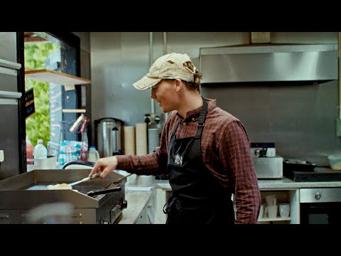 Doing a shift in my mum's cafe