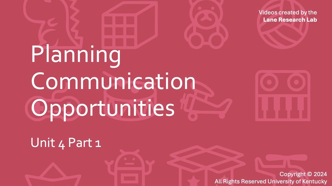 Unit 4 Part 1 Planning Communication Opportunities