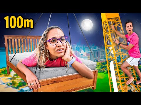 PASSAMOS 24 HORAS NA CAMA MAIS ALTA DO MUNDO! - MUITO MEDO!