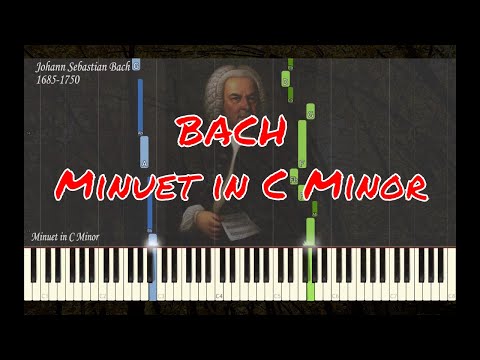 JS Bach - Minuet in C Minor Piano Synthesia | Notebook for Anna Magdalena Bach