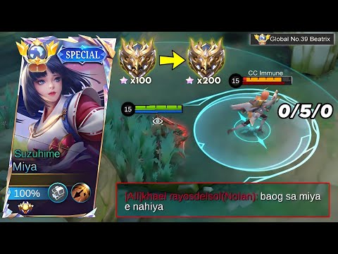 GLOBAL 1 MIYA GUIDE TO DOMINATE GOLD LANE IN SOLO HIGH RANKED GAME!!🔥 (AUTO WINSTREAK!💀) - MLBB