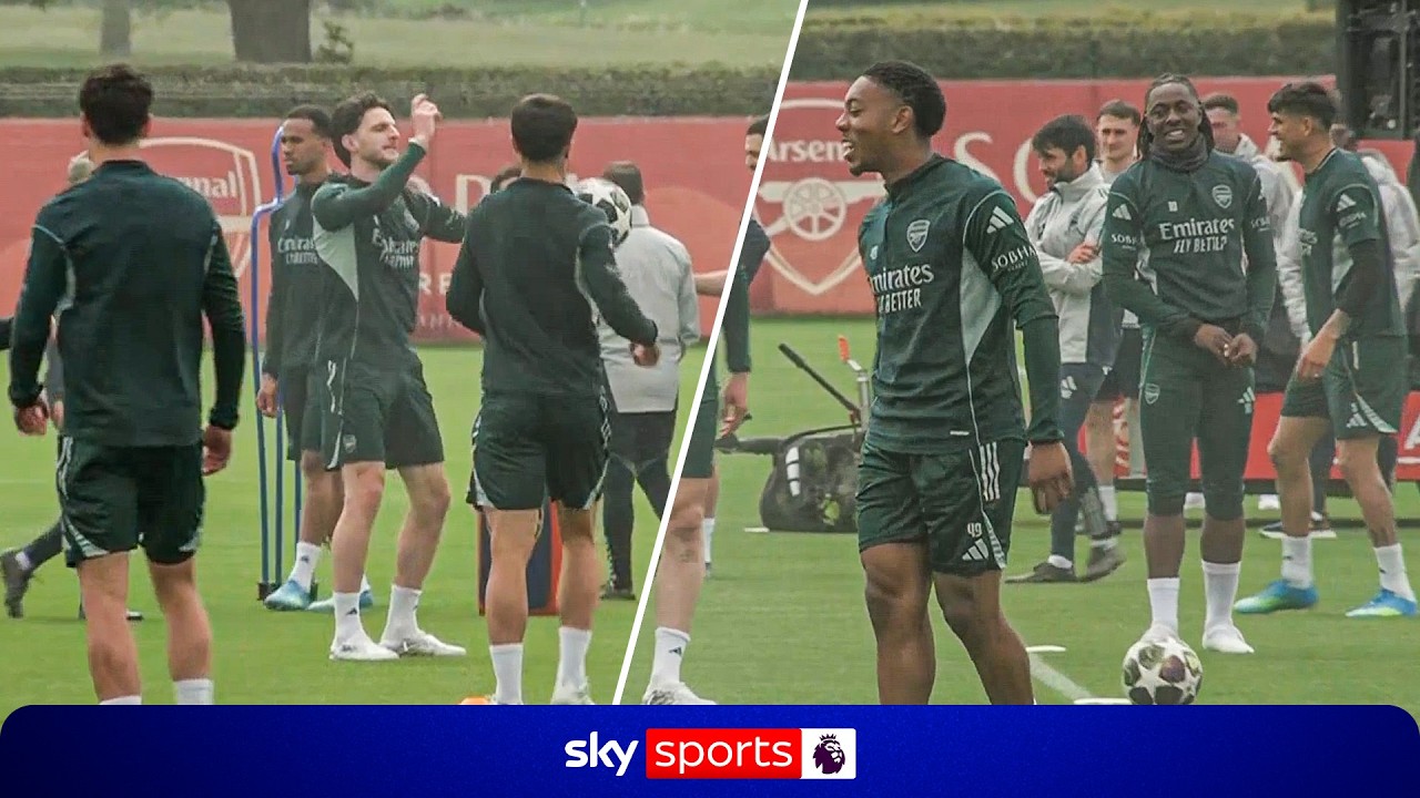 Watch Arsenal training after they were crowned Champions! 🕺