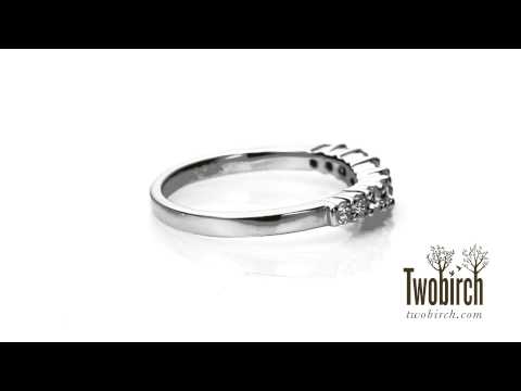 0.32 ct. Nine Stone Graduated Curved Band - TwoBirch TB-CR-0037-WG-F