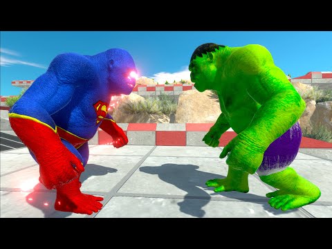 HULK GORO vs SUPERMAN GORO DEATH RUN - Animal Revolt Battle Simulator