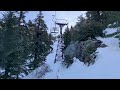 Winter Mt Baldy CA Ski Resort Sugar Pine Chairlift 1 Full Ride