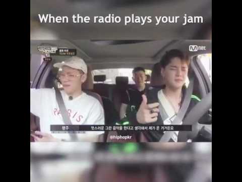 Dean 딘 reaction while listening to his song on the radio