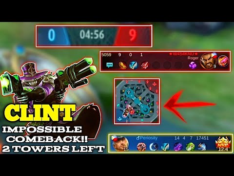 CLINT THE IMPOSSIBLE COMEBACK!!🤯🔥 2 TOWERS LEFT WITH ENEMY LORD | BRUTE FORCE IS THE KEY! | MLBB