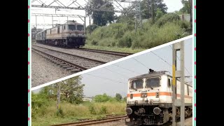 preview picture of video 'High Speed Action by 2 AJNI WAP-7 powered trains at Asangaon Station !!!!'