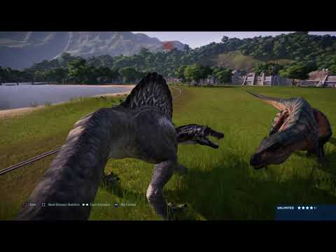 Jurassic World Evolution: Acrocanthosaurus vs Spinosaurus (Base Genome)