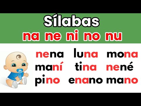 Sílabas na ne ni no nu. Aprender a leer para niños lección 8. La n