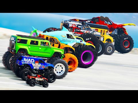 Monster Truck Mass Battle #:2 From Tiny to Giant! - Beamng drive