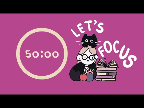 Library Ambience Pomodoro 4x50min | ADHD | Let's get focused! ♡