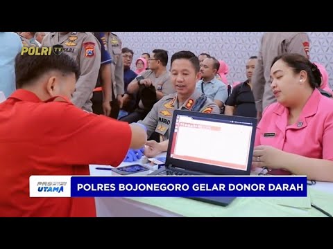 SAMBUT HARI BHAYANGKARA KE 79, POLRES BOJONEGORO GELAR DONOR DARAH