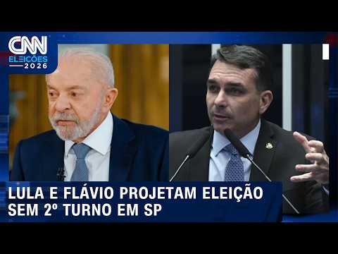 Lula e Flávio Bolsonaro projetam eleição sem 2º turno em São Paulo | CNN AGORA