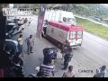 Tire Hits In Head Of Man Passing Street WTF