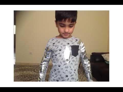 Abdul Muta'al Khan with his home made reflective outfit (3C)-Remote Learning