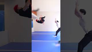 Backflip through hoop challenge 🔥 @team1llusion