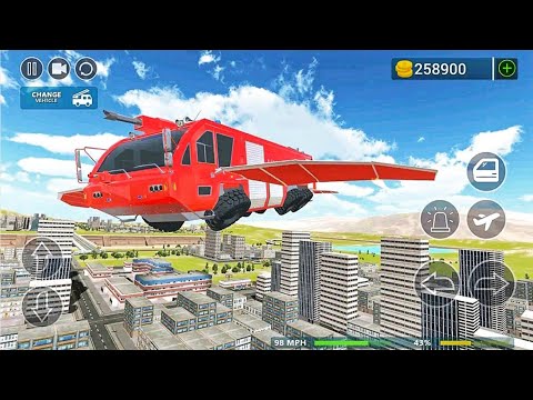 Flying Fire Truck Simulator 🚒🔥|| City Rescue Fire Truck Driving Games - Android Gameplay