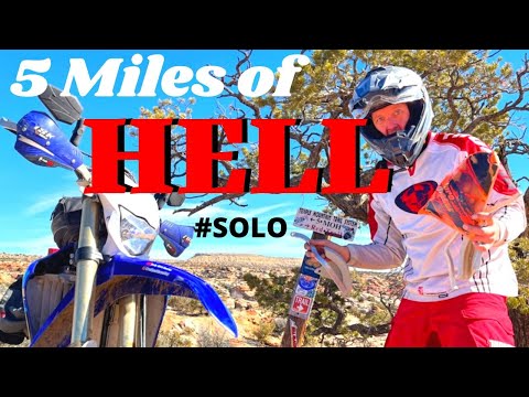 The MOST DIFFICULT singletrack dirt bike trail in Utah - 5 Miles of HELL - Solo