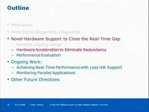 Logs and Lifeguards: Using Chip Multiprocessors to Help Software Behave Corre...