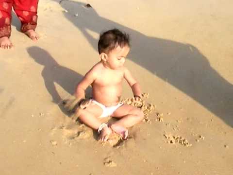 Khushi Playing at Kaup Beach