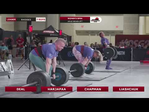 Olga Liashchuk, Annabelle Chapman, Anna Harjapää and Abigail Deal - Axle Deadlift 480 lbs (218 kg)