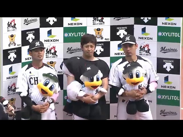 マリーンズ・クルーズ選手・大嶺祐投手・大嶺翔選手ヒーローインタビュー 2015/5/10 M-L