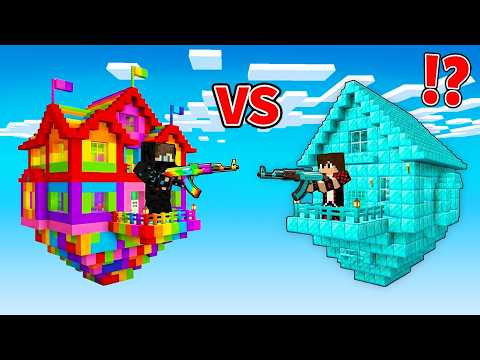 ماين كرافت : حـرب بيوت الحظ ولكن بيت الرينبو ضد بيت الدايموند !!؟ 🔥😱