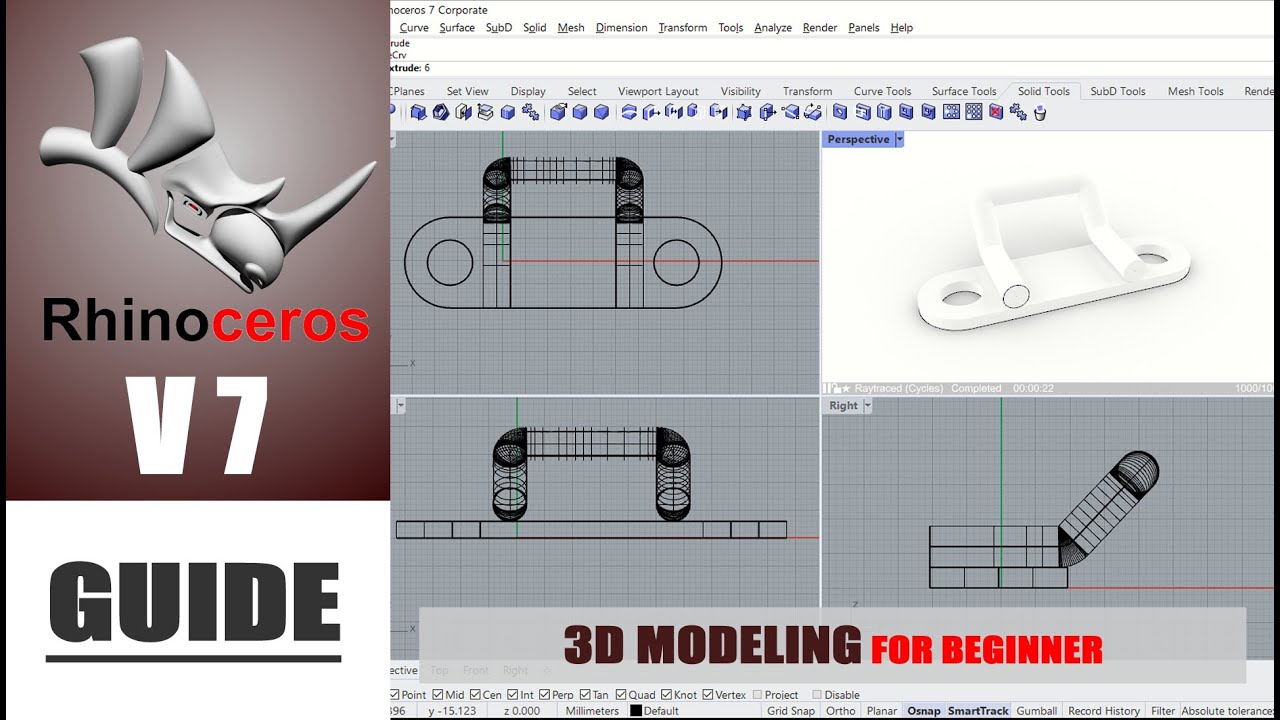 Rhino 7 3D Modeling Guide Basic Tutorial For Beginner