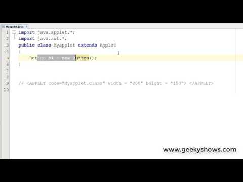 Button in Java Applet Hindi