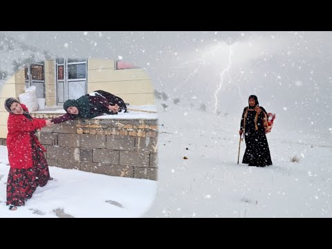 Through Wind and Snow: A Mother's Perseverance in a Storm to Find Shelter