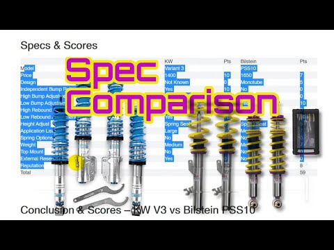 KW V3 Coilovers vs Bilstein PSS10 - Spec Comparison