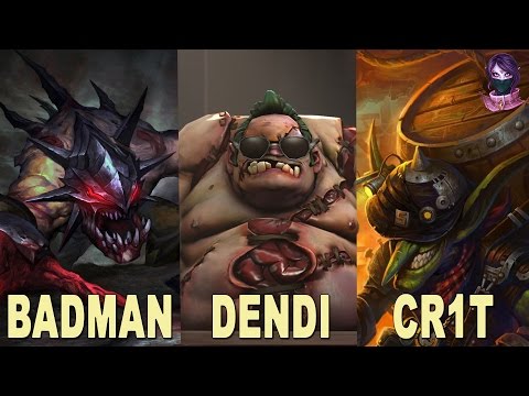 Dendi Pudge + Badman Lifeastealer vs Cr1t Techies Epic 7k+ MMR Fight Dota 2