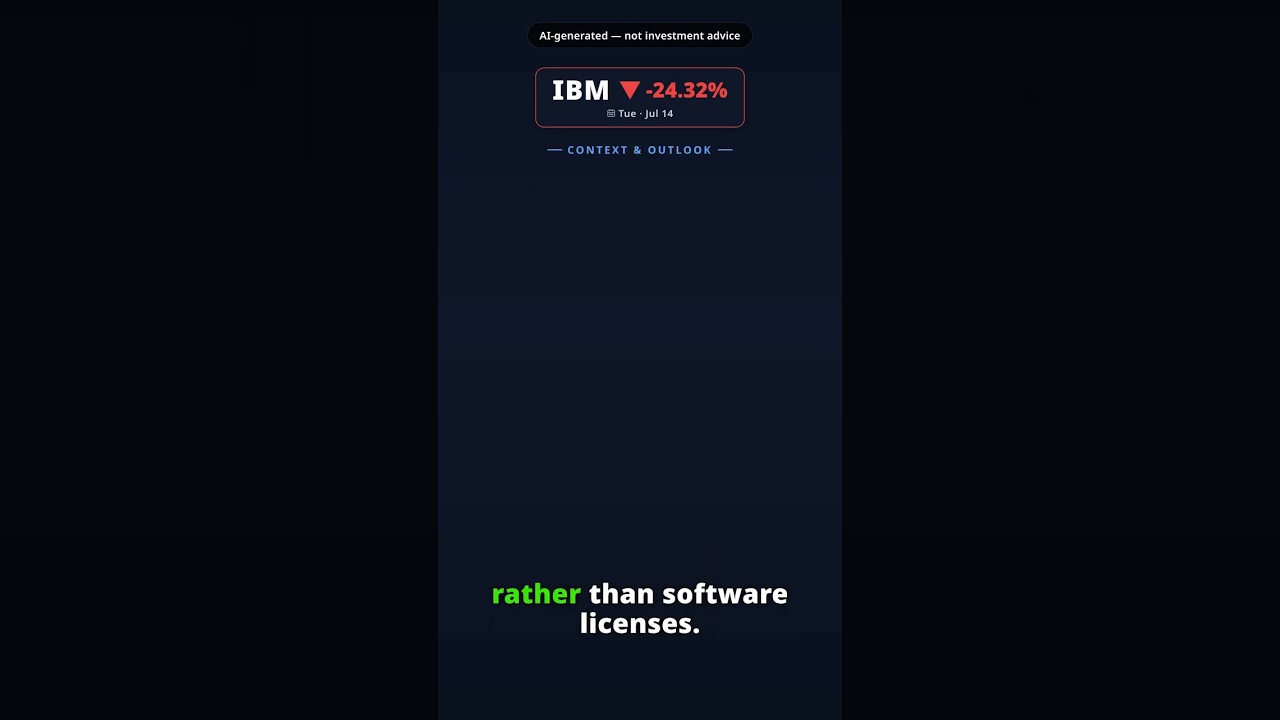 Why Is IBM Stock Tanking Today? IBM -24.32% (Jul 14) — Q2 Earnings Miss