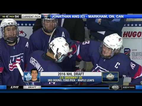 Maple Leafs Select James Greenway - June 25, 2016