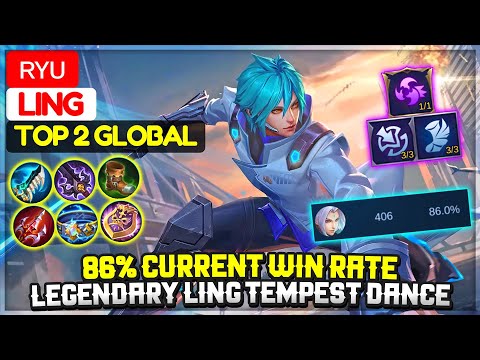 86% Current Win Rate, Legendary Ling Tempest Dance [ Top 2 Global Ling ] ʀʏᴜ - Mobile Legends